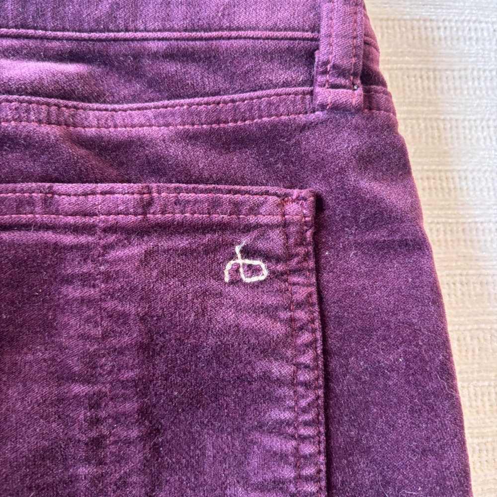 Rag & Bone Burgundy Corduroy Skinny Pants W1502Q232BUR Purple Women 26 - Picture 6 of 11